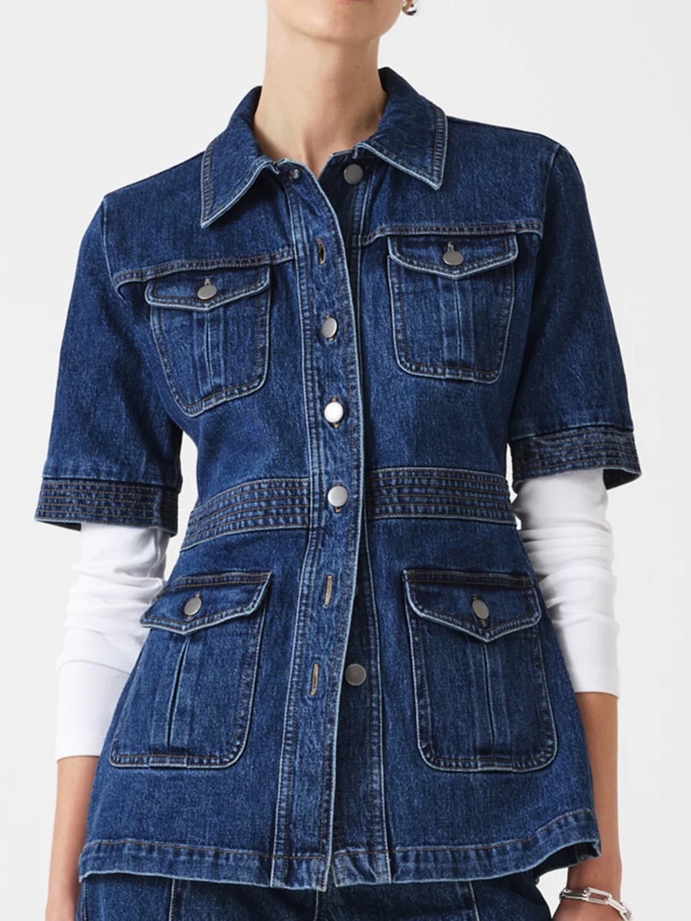 Seventy + Mochi Ani Half Sleeve Denim Jacket in Idaho